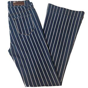 Rock & Roll Denim High Rise Trouser Jeans 27x34 Stripe Flare Western